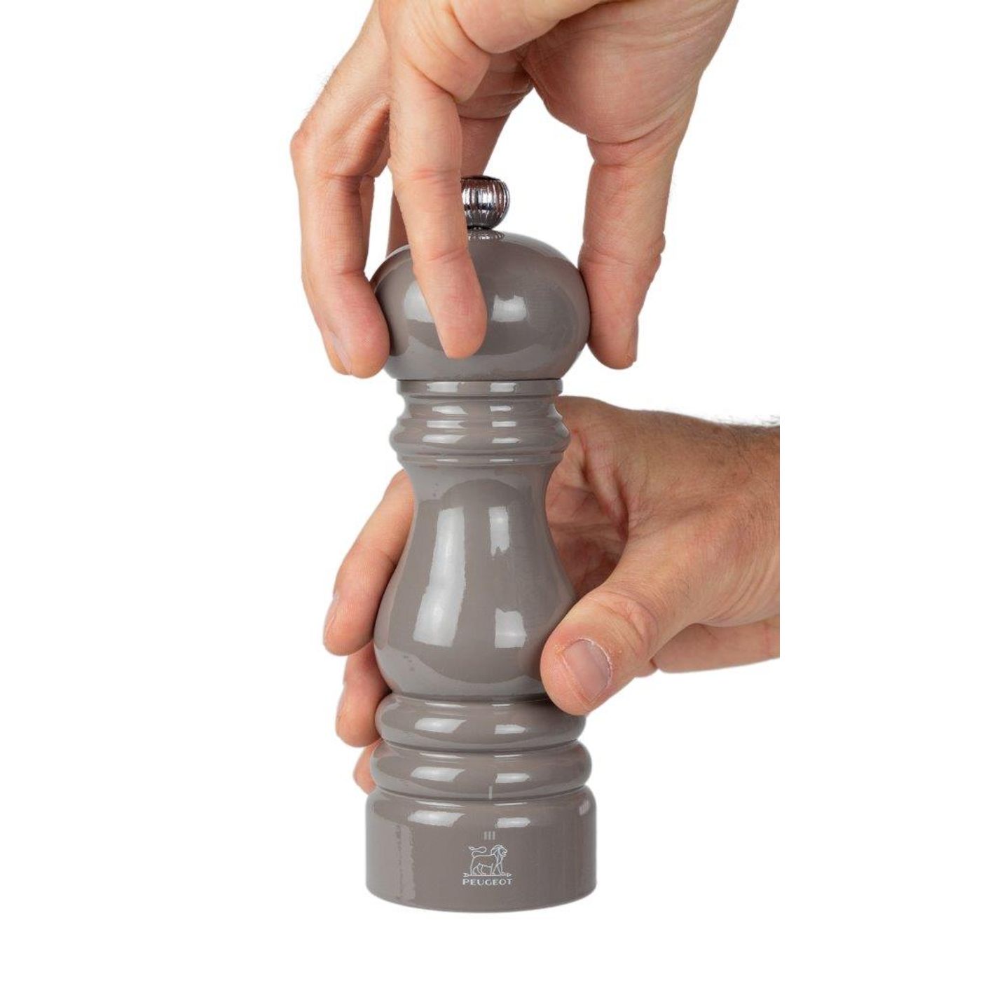Moulin à poivre manuel u'Select en bois laqué, taupe, 18 cm